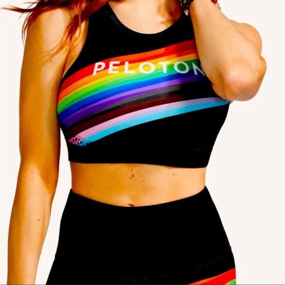 Peloton x With Pride Flag Noir high neck bra size M - Picture 4 of 8